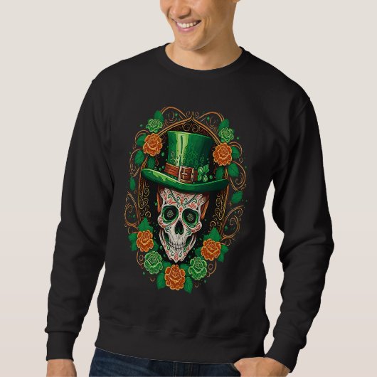 Sugar Skull Saint Patricks Day of Dead Trui (Voorkant)