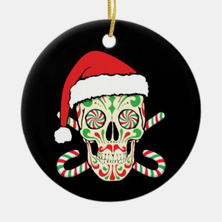 Sugar Skull Santa Keramisch Ornament