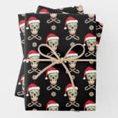 Sugar Skull Santa Pattern Inpakpapier Vel (In situ)