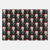 Sugar Skull Santa Pattern Inpakpapier Vel (Voorkant)