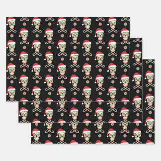 Sugar Skull Santa Pattern Inpakpapier Vel