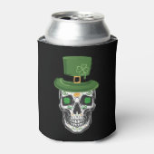 Sugar Skull St Patrick Day Leprechaun Shamrock Blikjeskoeler (Blikje Voorkant)