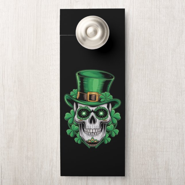 Sugar Skull St Patrick Day Lucky Shamrock (Op knop)