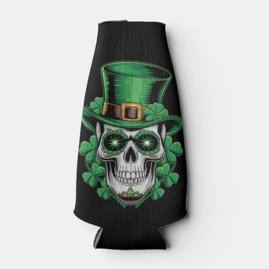 Sugar Skull St Patrick Day Lucky Shamrock Flesjeskoeler (Voorkant)