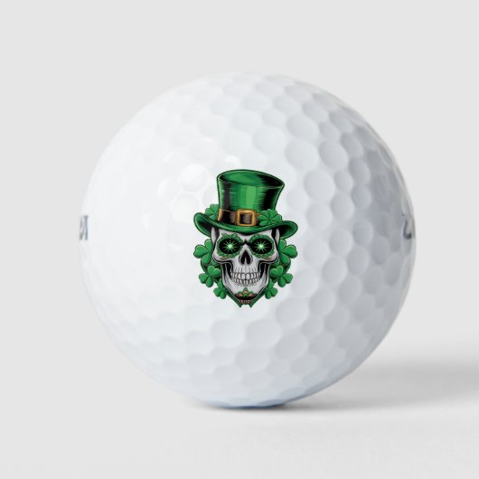 Sugar Skull St Patrick Day Lucky Shamrock Golfballen (Voorkant)