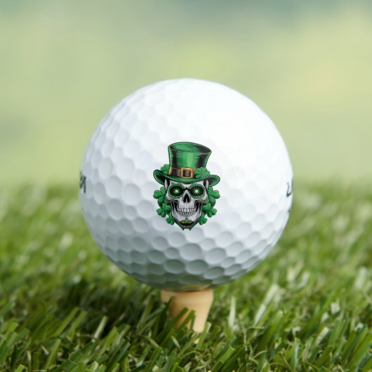 Sugar Skull St Patrick Day Lucky Shamrock Golfballen (Insitu Shirt)