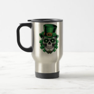 Sugar Skull St Patrick Day Lucky Shamrock Reisbeker