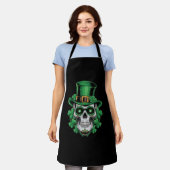 Sugar Skull St Patrick Day Lucky Shamrock Schort (Gedragen)
