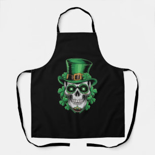 Sugar Skull St Patrick Day Lucky Shamrock Schort
