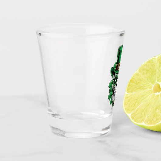 Sugar Skull St Patrick Day Lucky Shamrock Shot Glas (Links)