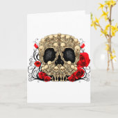 Sugar Skull - Tattoo ontwerp Kaart (Gele Bloem)