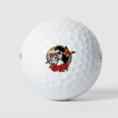 Sugar Skulls Art Nouveau Golfballen (Voorkant)