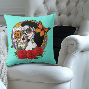 Sugar Skulls Art Nouveau Kussen