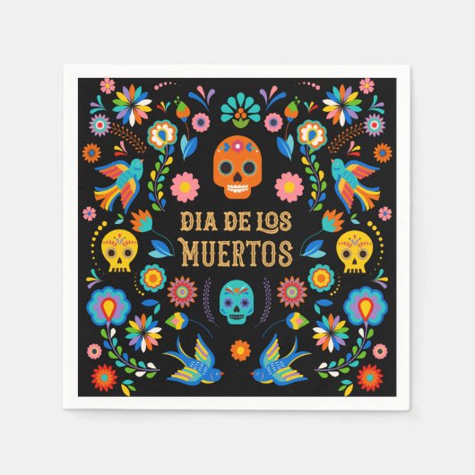 Sugar Skulls Dag van de Doden Servet (Voorkant)