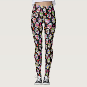 Sugar Skulls Day of the Dead Pop Mode Leggings