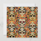 Sugar Skulls Day van de Dode Mexicaanse Partij Kaart (Achterkant)