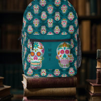 Sugar Skulls Dia de los Muertos Monogrammed