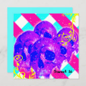 Sugar Skulls Harajuku Gothic Birthday Kaart (Voorkant / Achterkant)