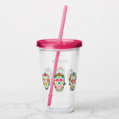 Sugar Skulls Illustratie Gepersonaliseerd Acryl Drinkbeker (Achterkant)