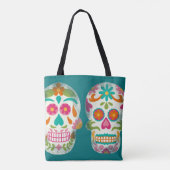 Sugar Skulls Illustratie Gepersonaliseerd Draagtas (Achterkant)