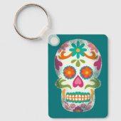 Sugar Skulls Illustratie Gepersonaliseerd Sleutelhanger (Voorkant)