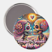 Sugar Skulls in Love Chalk Pastel Personalized Magneet (Voorkant / Achterkant)