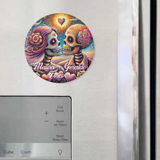 Sugar Skulls in Love Chalk Pastel Personalized Magneet (Insitu (Koelkast))