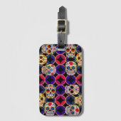 Sugar Skulls Pattern Bagagelabel (Voorkant (verticaal))