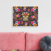 Sugar Skulls Pattern Canvas Afdruk (Insitu (Woonkamer))