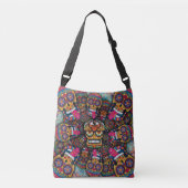 Sugar Skulls Pattern Crossbody Tas (Voorkant)