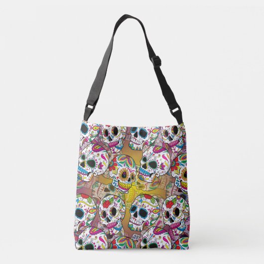 Sugar Skulls Pattern Crossbody Tas (Achterkant)