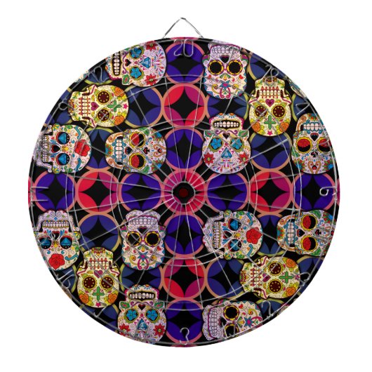 Sugar Skulls Pattern Dartbord (Voorkant)