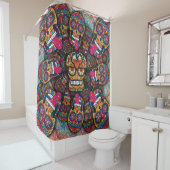 Sugar Skulls Pattern Douchegordijn (In situ)