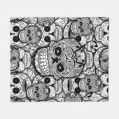 Sugar Skulls Pattern Fleece Deken (Voorkant (Horizontaal))