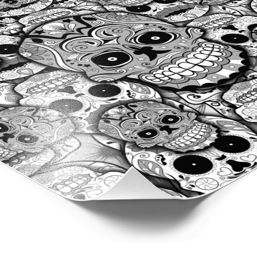 Sugar Skulls Pattern Foto Afdruk (Hoek)