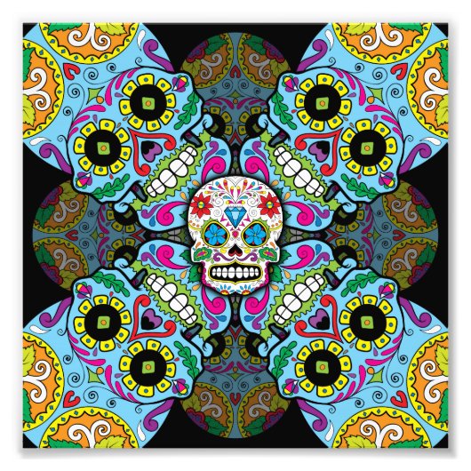 Sugar Skulls Pattern Foto Afdruk (Voorkant)