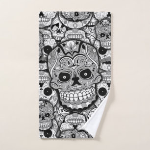 Sugar Skulls Pattern Handdoek