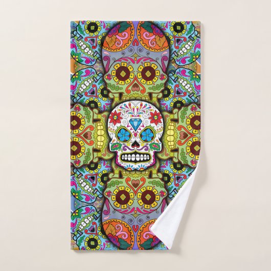 Sugar Skulls Pattern Handdoek (Handdoek)