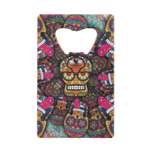 Sugar Skulls Pattern Kredietkaart Flessenopener