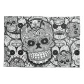 Sugar Skulls Pattern Kussensloop (Achterkant)