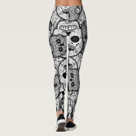 Sugar Skulls Pattern Leggings (Achterkant)