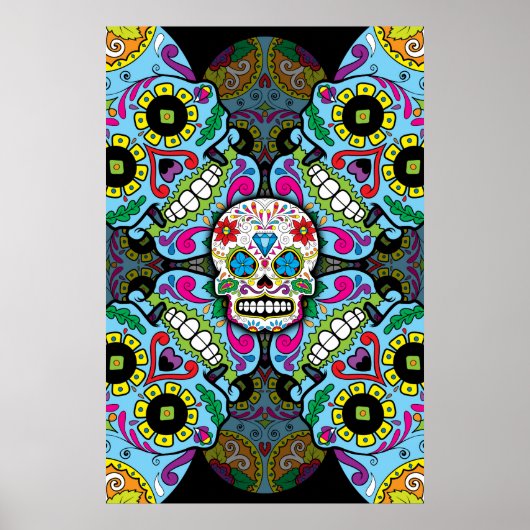 Sugar Skulls Pattern Poster (Voorkant)