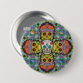 Sugar Skulls Pattern Ronde Button 7,6 Cm (Voorkant /achterkant)
