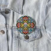 Sugar Skulls Pattern Ronde Button 7,6 Cm (In situ)