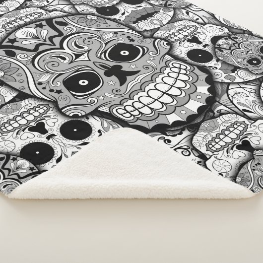 Sugar Skulls Pattern Sherpa Deken (3/4)