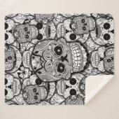 Sugar Skulls Pattern Sherpa Deken (Voorkant (horizontaal))