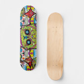 Sugar Skulls Pattern Skateboard (Voorkant)