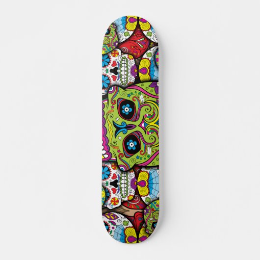 Sugar Skulls Pattern Skateboard (Voorkant)