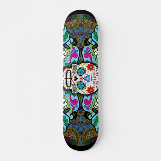Sugar Skulls Pattern Skateboard (Voorkant)