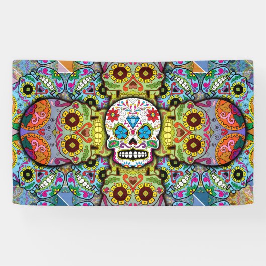 Sugar Skulls Pattern Spandoek (Horizontaal)